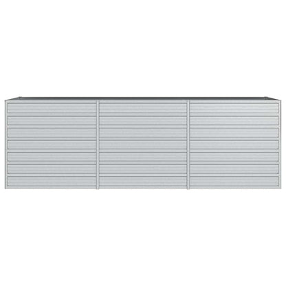 Letto Rialzato Giardino 240x80x77 cm in Acciaio Zincato Argento