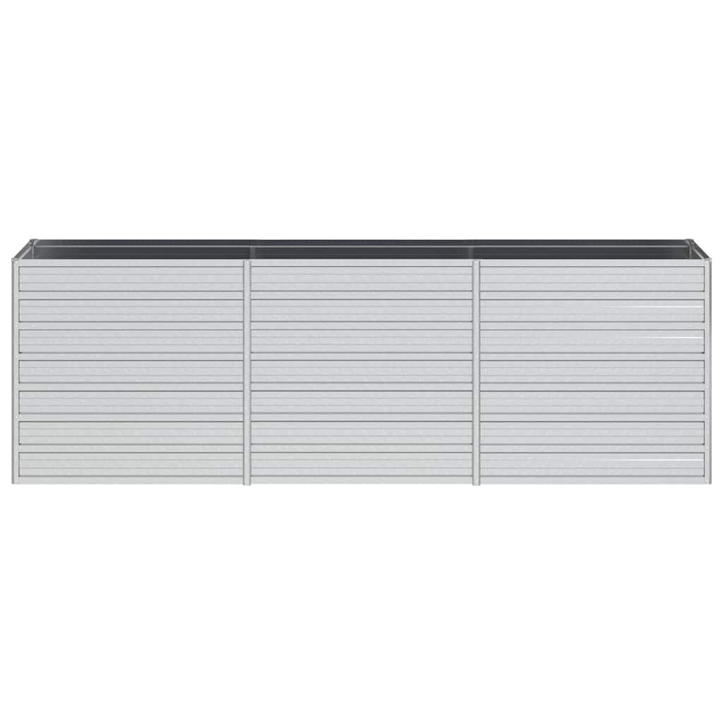 Letto Rialzato Giardino 240x40x77 cm in Acciaio Zincato Argento