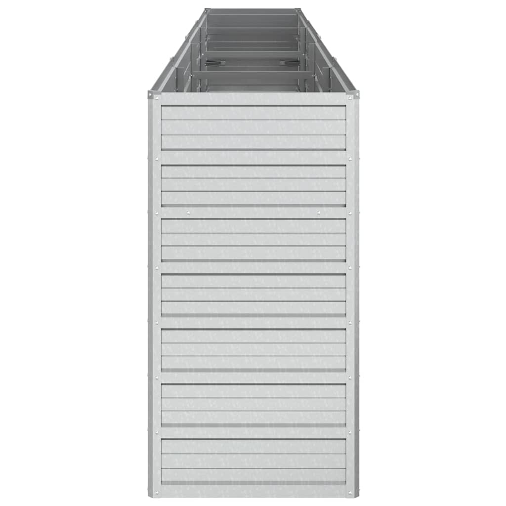 Letto Rialzato Giardino 320x40x77 cm in Acciaio Zincato Argento - homemem39