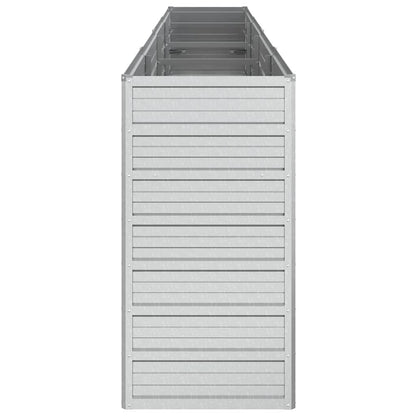 Letto Rialzato Giardino 320x40x77 cm in Acciaio Zincato Argento - homemem39