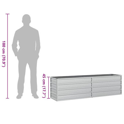 Letto Rialzato Giardino 160x40x45 cm in Acciaio Zincato Argento - homemem39