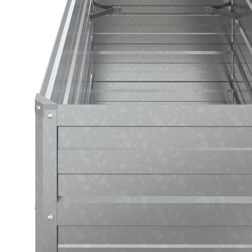 Letto Rialzato Giardino 100x40x77 cm in Acciaio Zincato Argento - homemem39