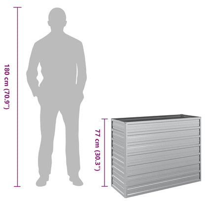 Letto Rialzato Giardino 100x40x77 cm in Acciaio Zincato Argento - homemem39