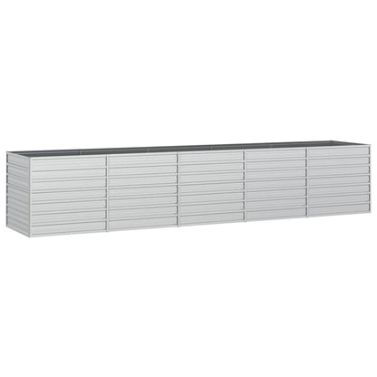 Letto Rialzato Giardino 400x80x77 cm in Acciaio Zincato Argento - homemem39