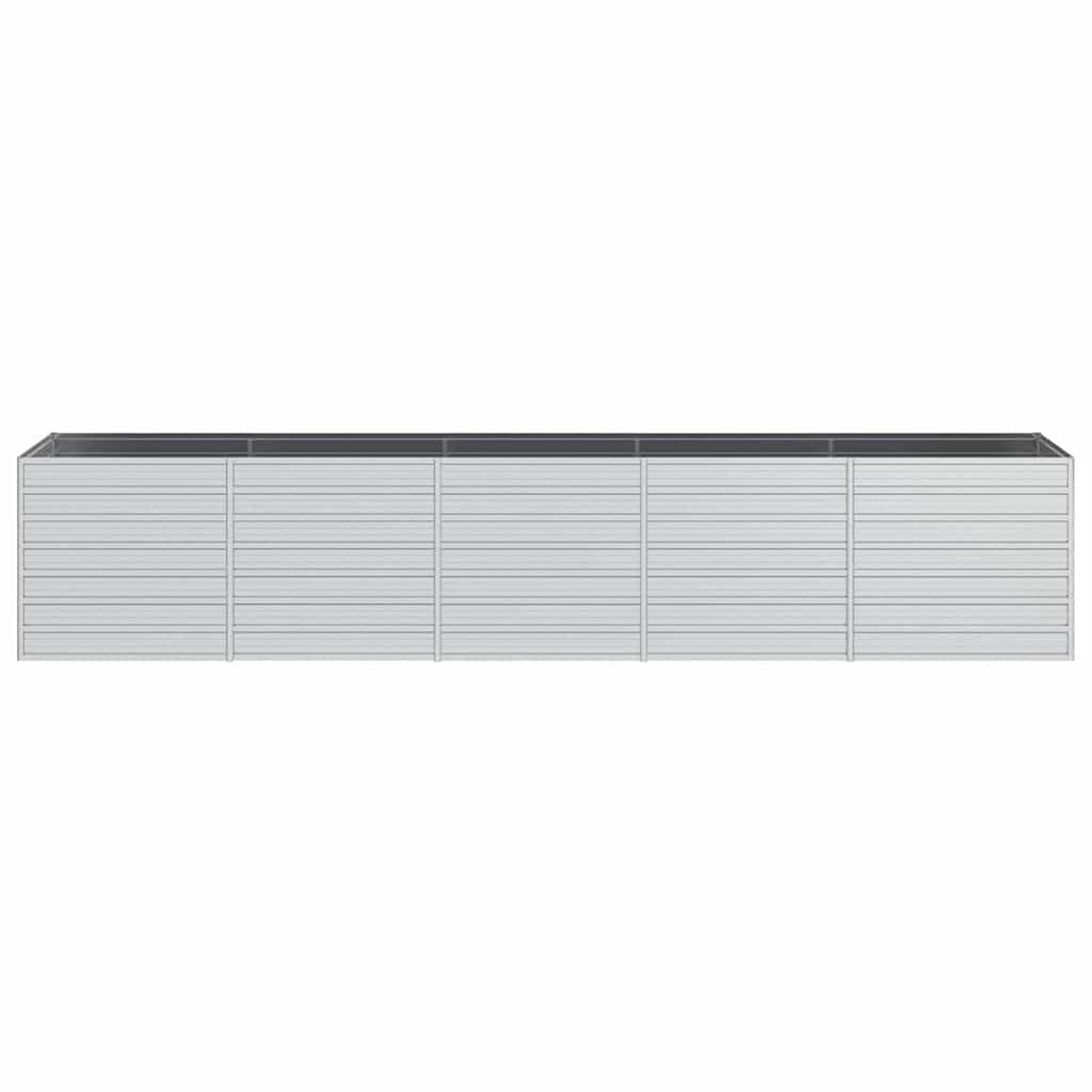 Letto Rialzato Giardino 400x80x77 cm in Acciaio Zincato Argento