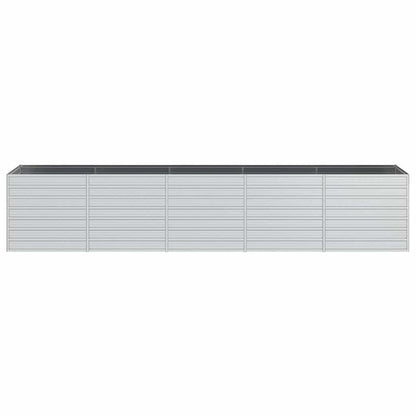Letto Rialzato Giardino 400x80x77 cm in Acciaio Zincato Argento