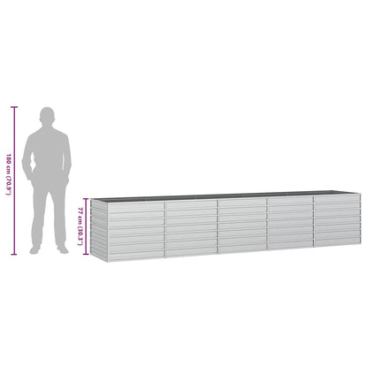 Letto Rialzato Giardino 400x80x77 cm in Acciaio Zincato Argento