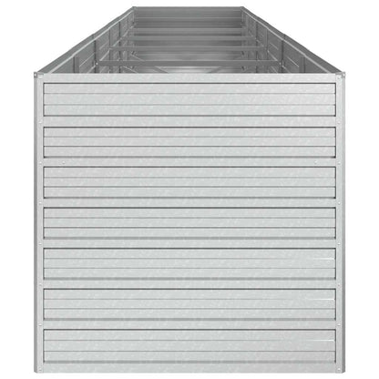 Letto Rialzato Giardino 480x80x77 cm in Acciaio Zincato Argento | homemem39