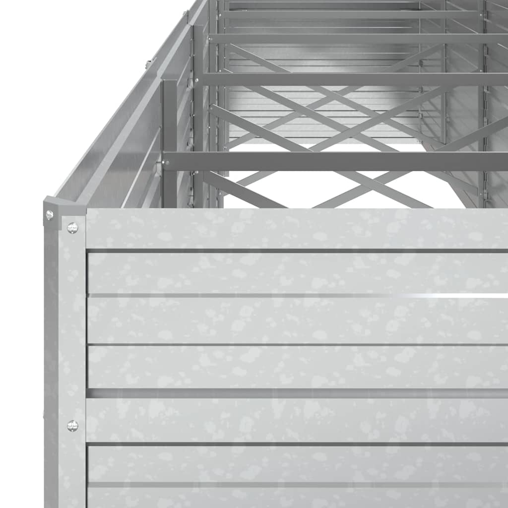 Letto Rialzato Giardino 480x80x77 cm in Acciaio Zincato Argento | homemem39