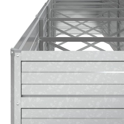 Letto Rialzato Giardino 480x80x77 cm in Acciaio Zincato Argento | homemem39