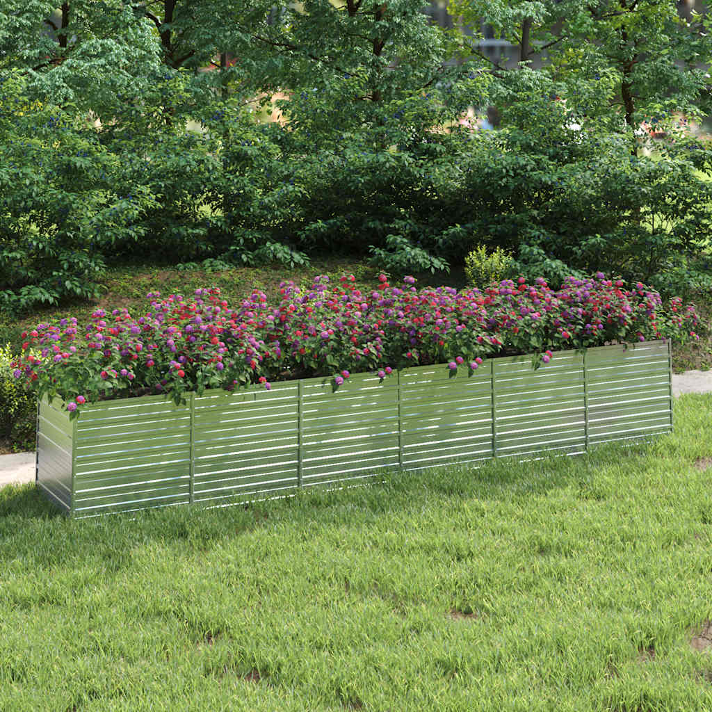 Letto Rialzato Giardino 480x80x77 cm in Acciaio Zincato Argento | homemem39
