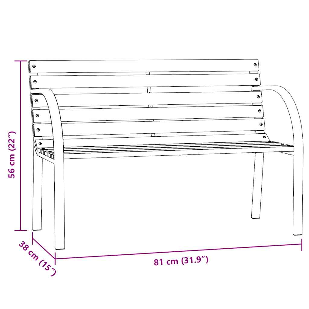 Panca da Giardino 81 cm in Legno di Abete Cinese Grigia - homemem39