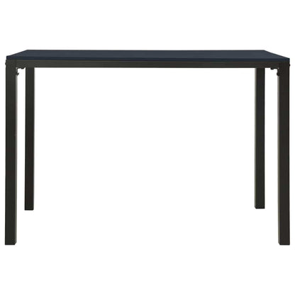 Set da Pranzo da Giardino 3 pz in Acciaio e WPC Nero