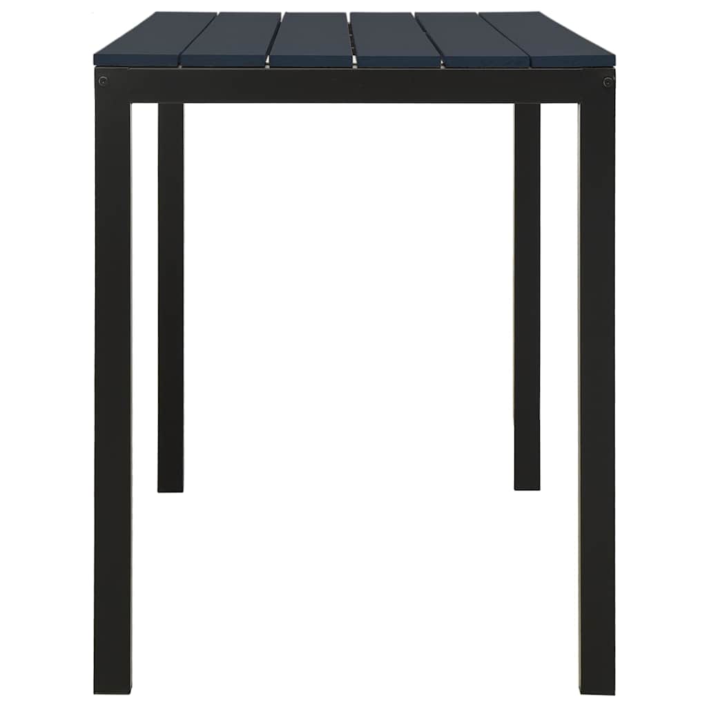 Set da Pranzo da Giardino 3 pz in Acciaio e WPC Nero