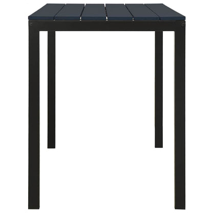 Set da Pranzo da Giardino 3 pz in Acciaio e WPC Nero