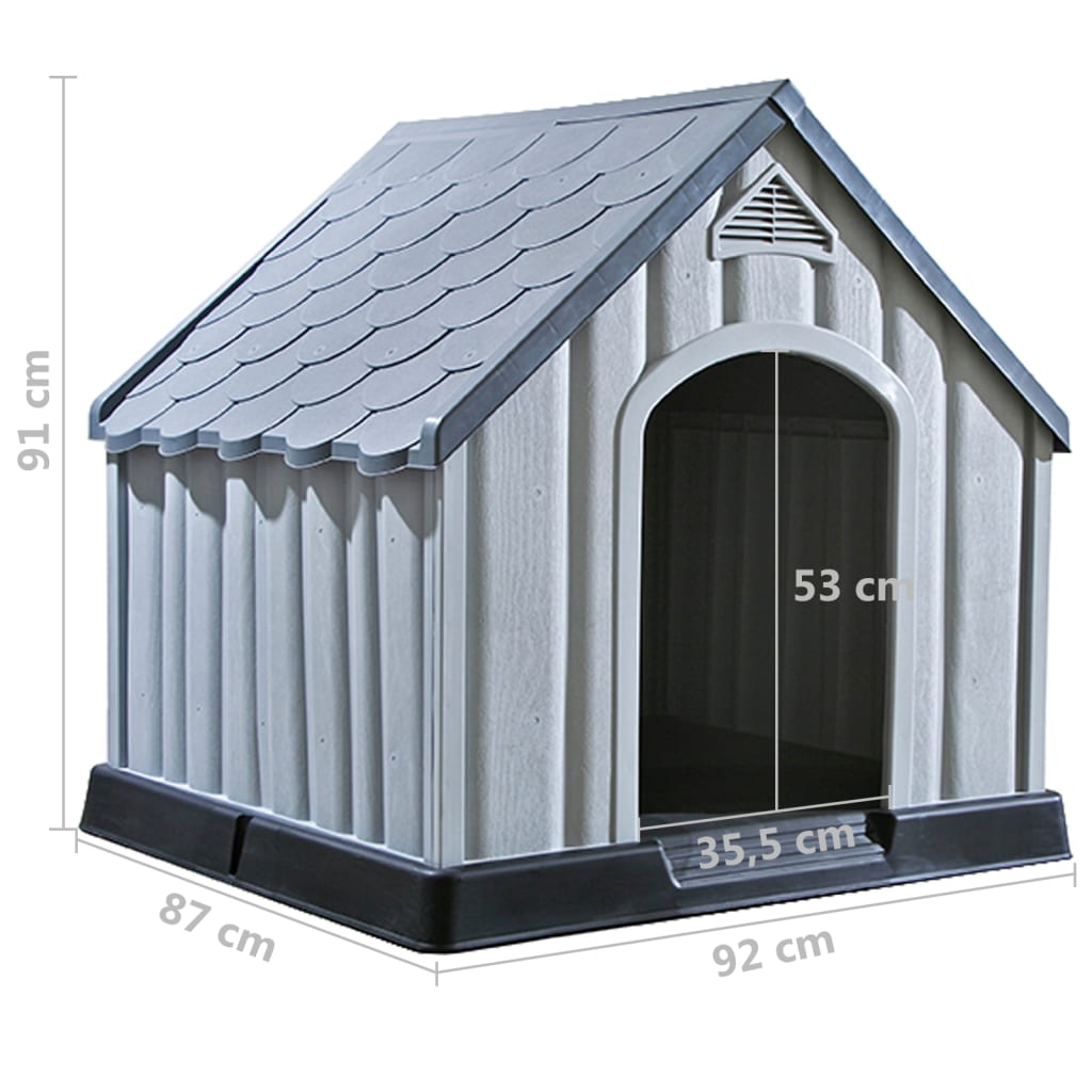 Cuccia per Cani Grigia 92x87x91 cm in Plastica | homemem39