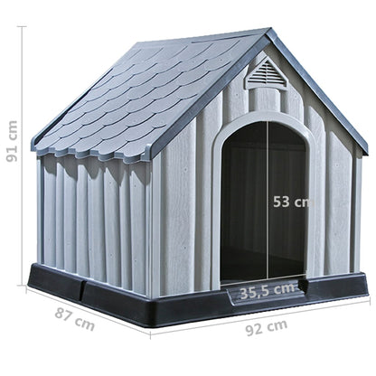 Cuccia per Cani Grigia 92x87x91 cm in Plastica | homemem39