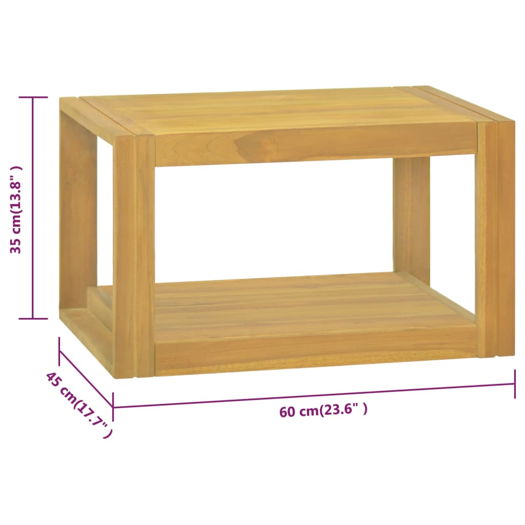 Mobile da Bagno a Parete 60x45x35 cm in Legno Massello di Teak | homemem39