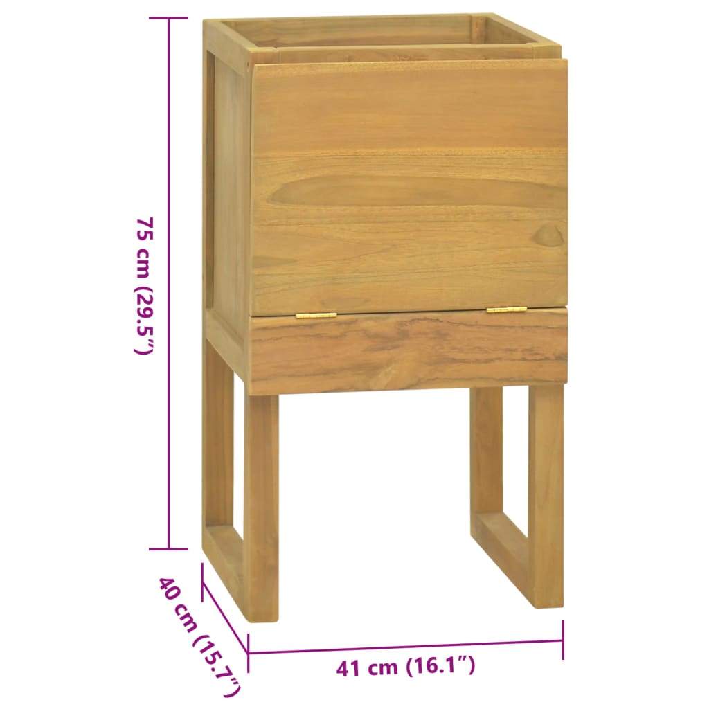 Mobile da Bagno 41x40x75 cm in Legno Massello di Teak - homemem39