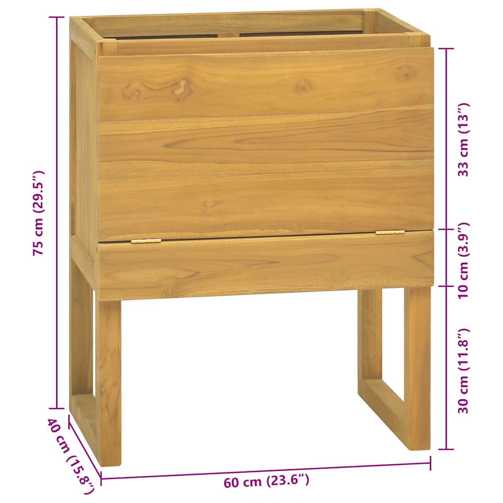 Mobile da Bagno 60x40x75 cm in Legno Massello di Teak | homemem39