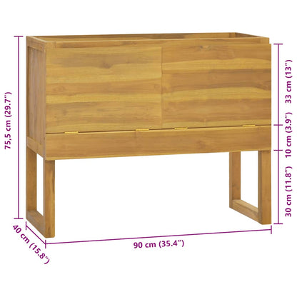 Mobile da Bagno 90x40x75,5 cm in Legno Massello di Teak | homemem39