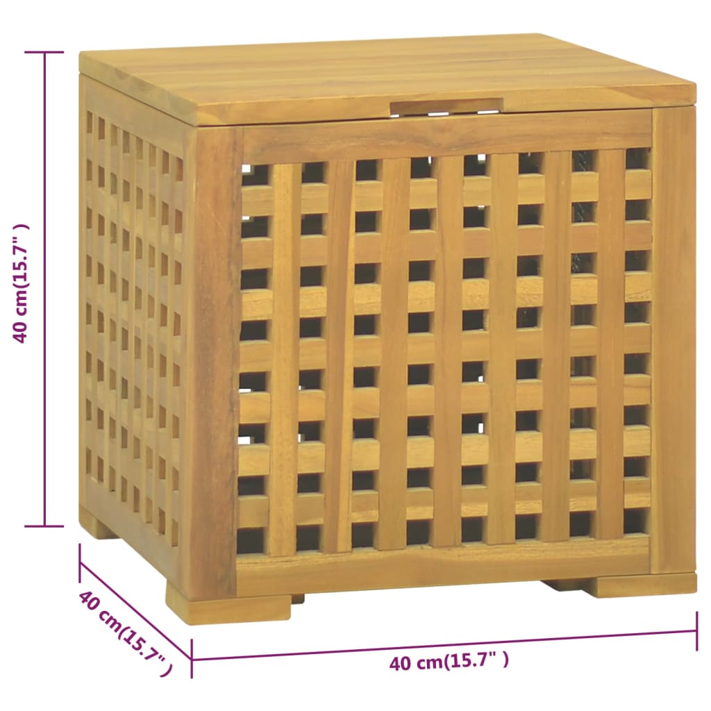 Scatola per Corde 40x40x40 cm in Legno Massello di Teak | homemem39