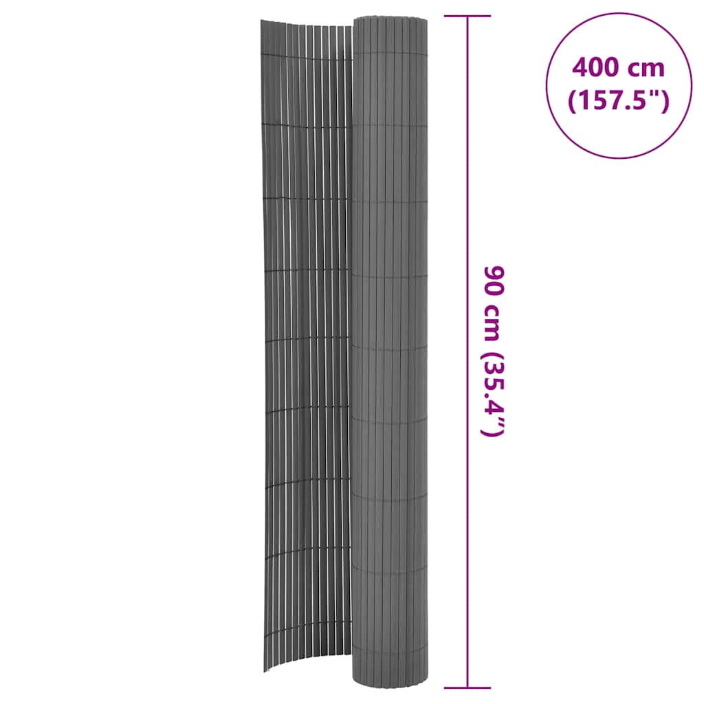 Recinzione da Giardino a Doppio Lato 90x400 cm Grigia - homemem39