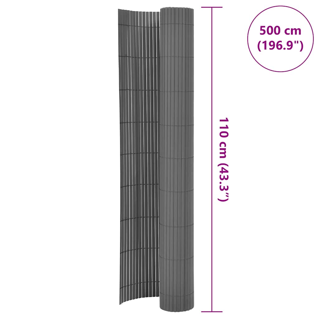 Recinzione da Giardino a Doppio Lato 110x500 cm Grigia - homemem39