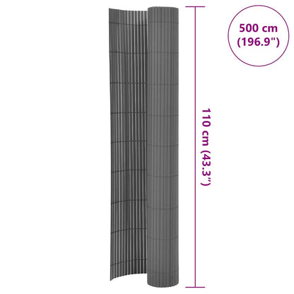 Recinzione da Giardino a Doppio Lato 110x500 cm Grigia - homemem39