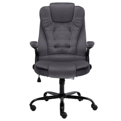 Sedia da Ufficio Grigio Scuro in Velluto