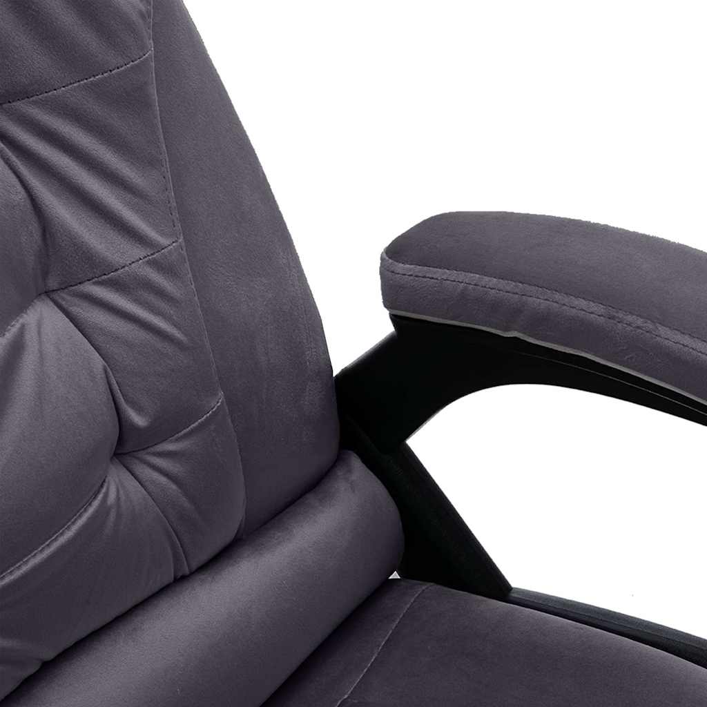 Sedia da Ufficio Grigio Scuro in Velluto