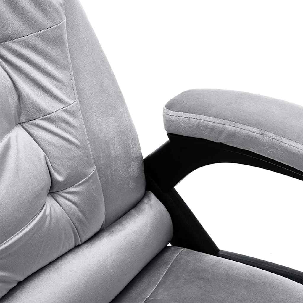 Sedia da Ufficio Grigio Chiaro in Velluto