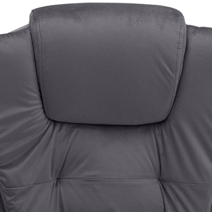 Sedia da Ufficio Massaggiante Grigio Scuro in Velluto
