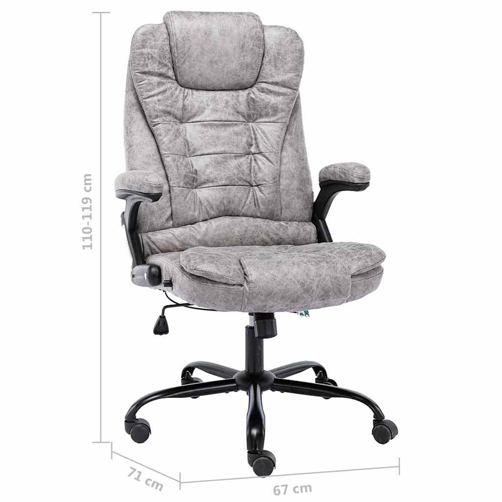 Sedia da Ufficio Grigio Chiaro in Scamosciato