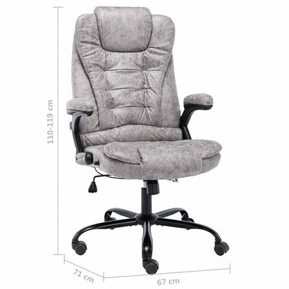 Sedia da Ufficio Grigio Chiaro in Scamosciato