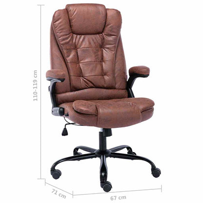 Sedia da Ufficio Marrone Chiaro in Scamosciato