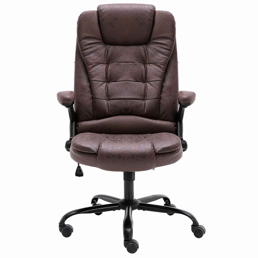 Sedia da Ufficio Marrone Scuro in Scamosciato