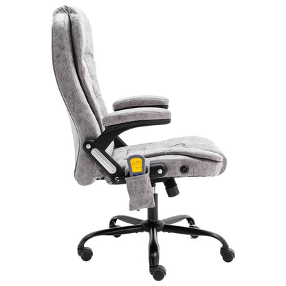 Sedia da Ufficio Massaggiante Grigio Chiaro in Scamosciato | homemem39