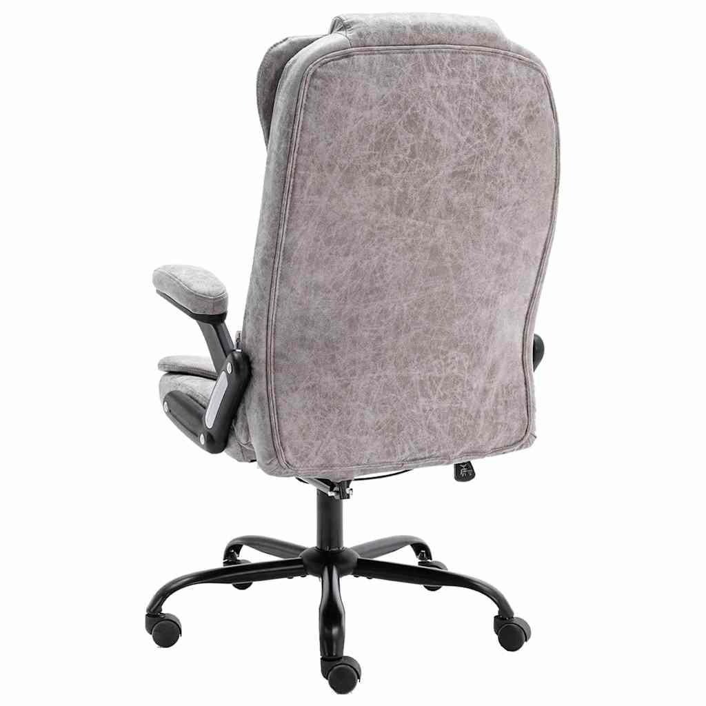 Sedia da Ufficio Massaggiante Grigio Chiaro in Scamosciato