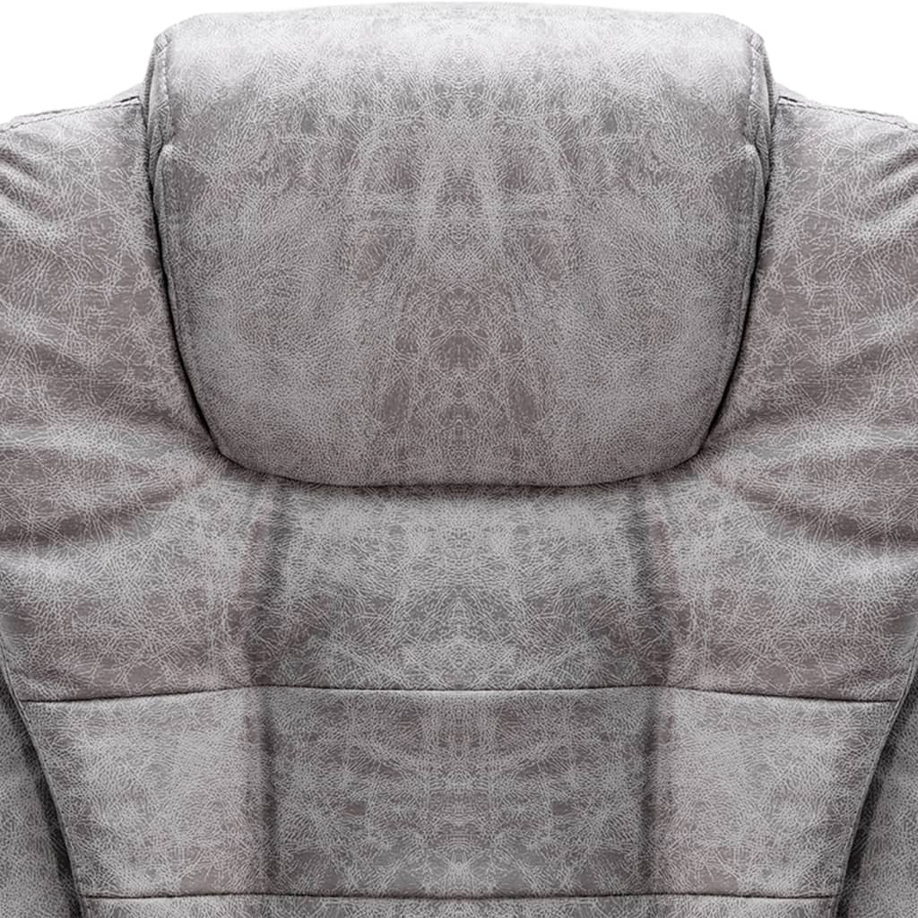 Sedia da Ufficio Massaggiante Grigio Chiaro in Scamosciato - homemem39