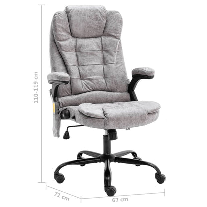 Sedia da Ufficio Massaggiante Grigio Chiaro in Scamosciato | homemem39