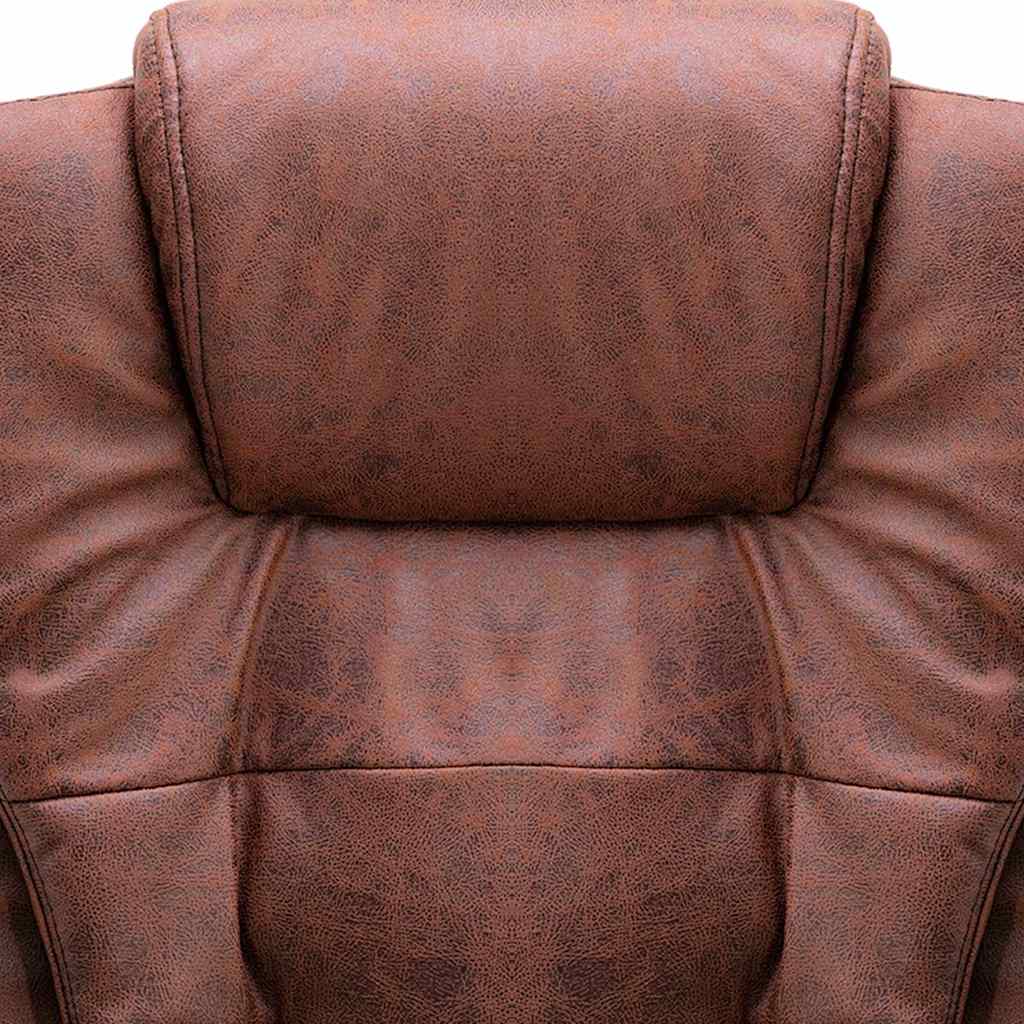 Sedia da Ufficio Massaggiante Marrone Chiaro in Scamosciato