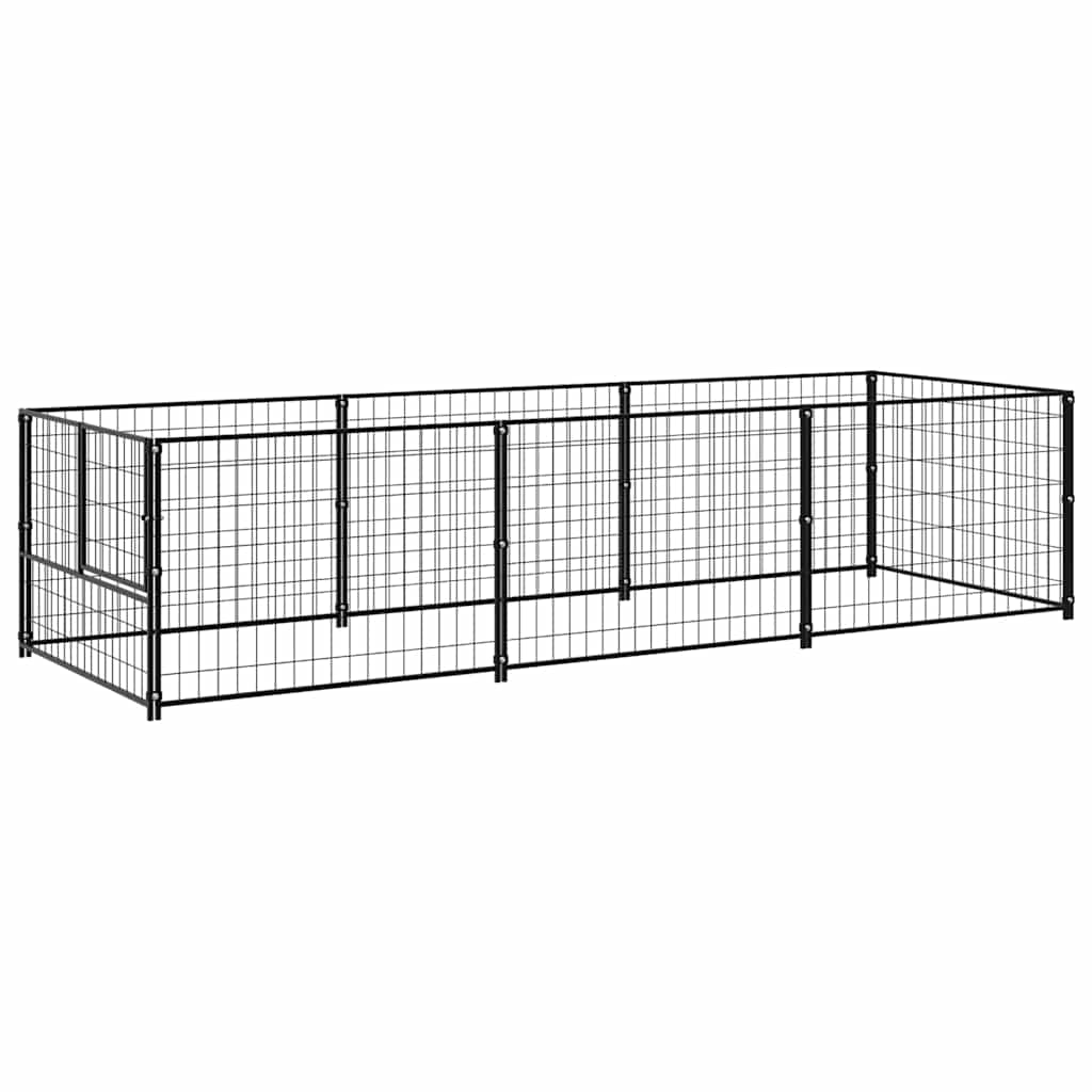 Gabbia per Cani Nera 3 m² in Acciaio | homemem39