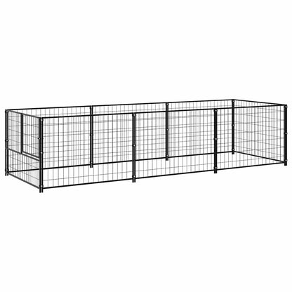 Gabbia per Cani Nera 3 m² in Acciaio | homemem39