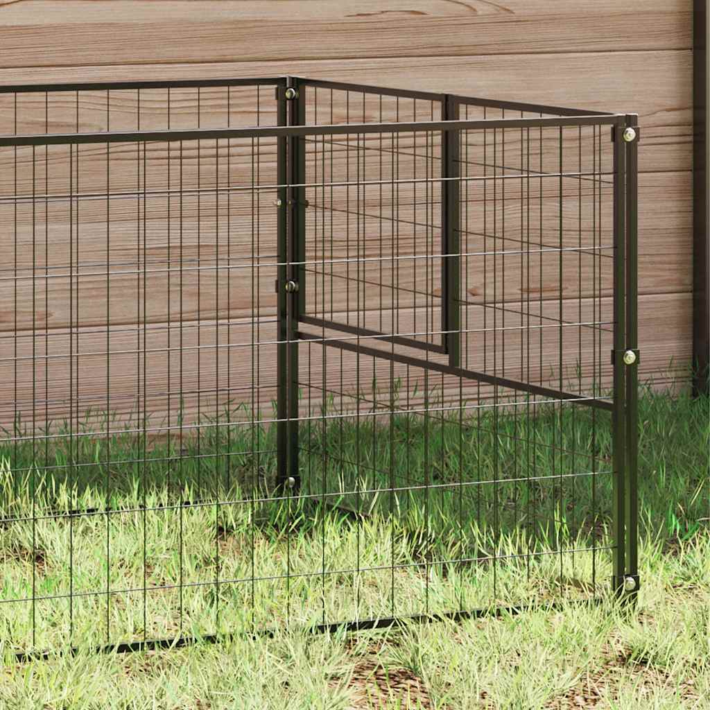 Gabbia per Cani Nera 3 m² in Acciaio | homemem39