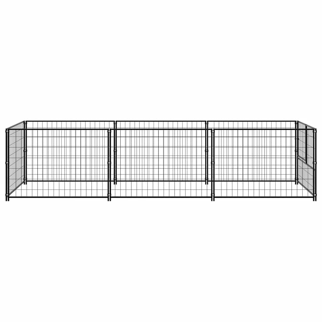Gabbia per Cani Nera 3 m² in Acciaio | homemem39