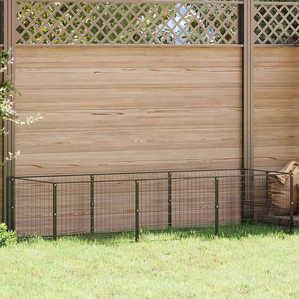 Gabbia per Cani Nera 3 m² in Acciaio | homemem39