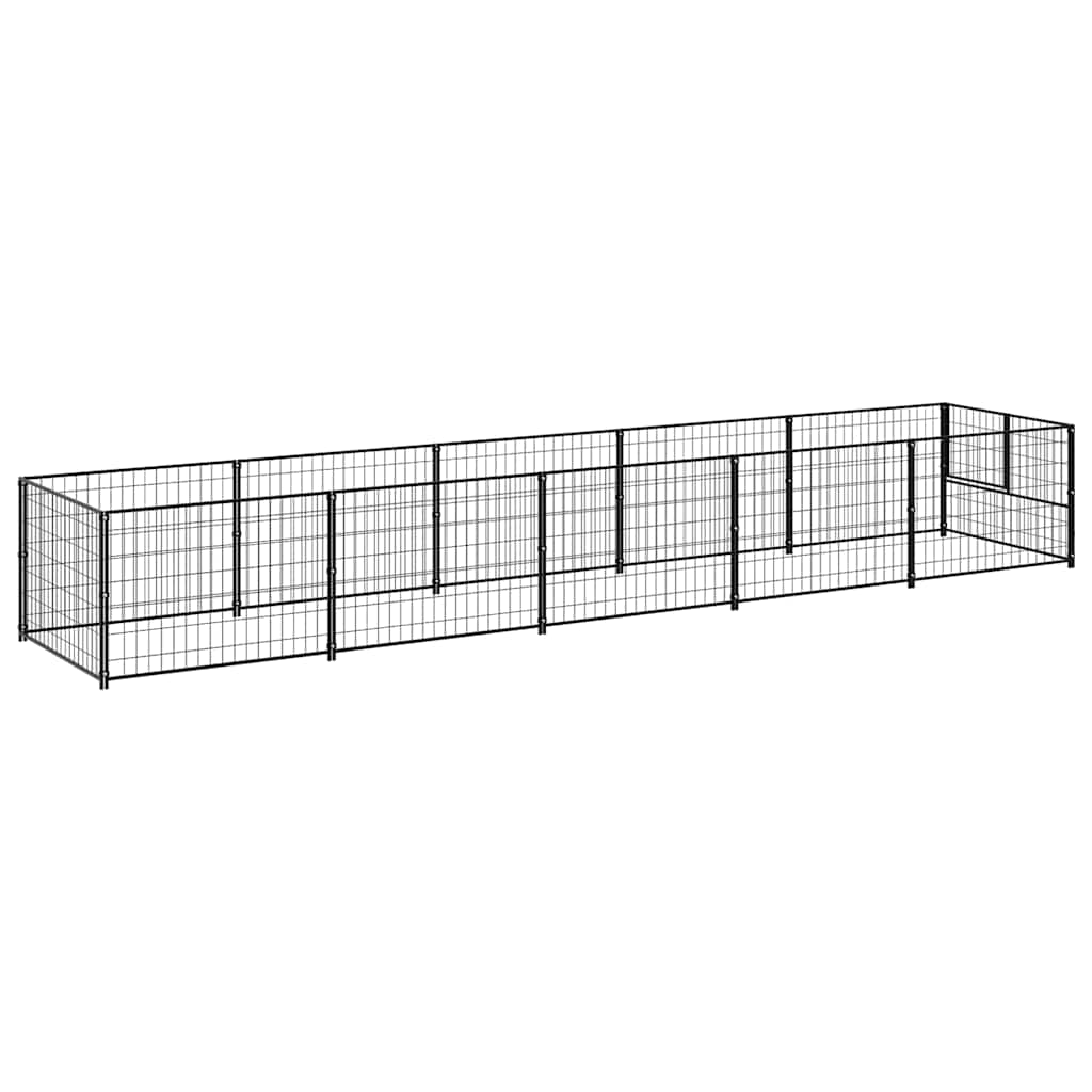 Gabbia per Cani Nera 5 m² in Acciaio | homemem39