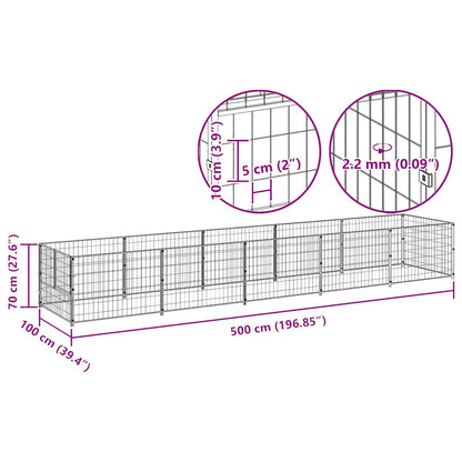 Gabbia per Cani Nera 5 m² in Acciaio | homemem39
