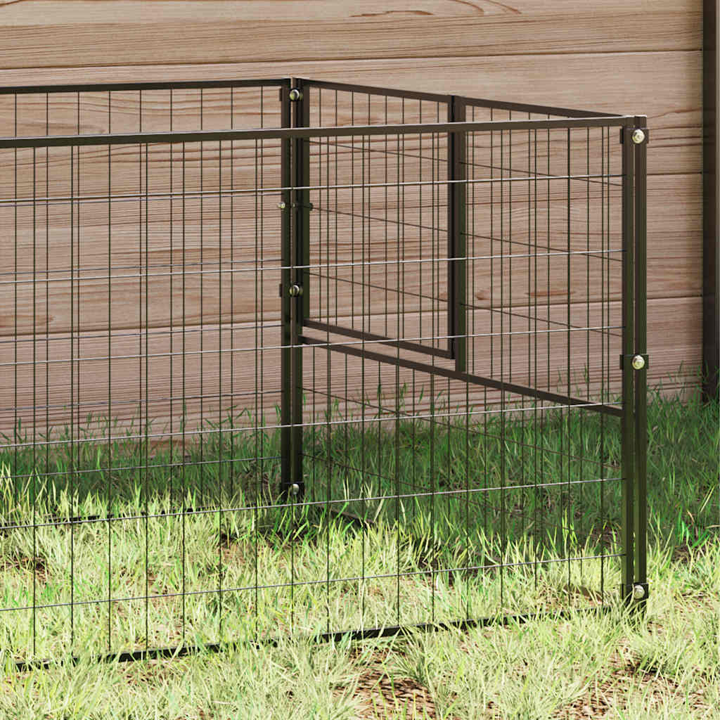 Gabbia per Cani Nera 6 m² in Acciaio | homemem39